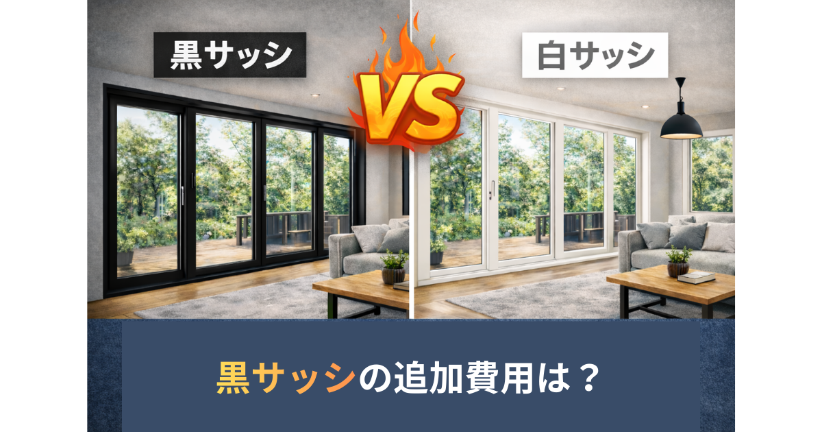 黒サッシの窓があるリビングのイメージ